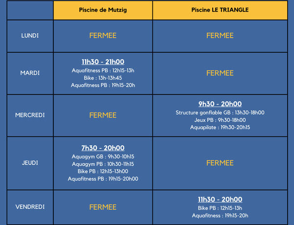 Horaires